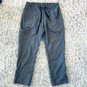 Med Gear MG Large Women’s Scrub Bottoms Grey 5-Pocket Ankle Zipper